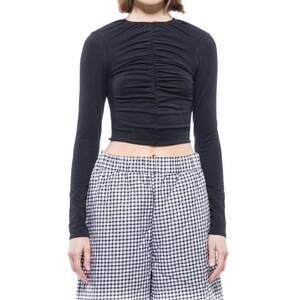 NEW TOIT VOLANT totty long sleeve top in black